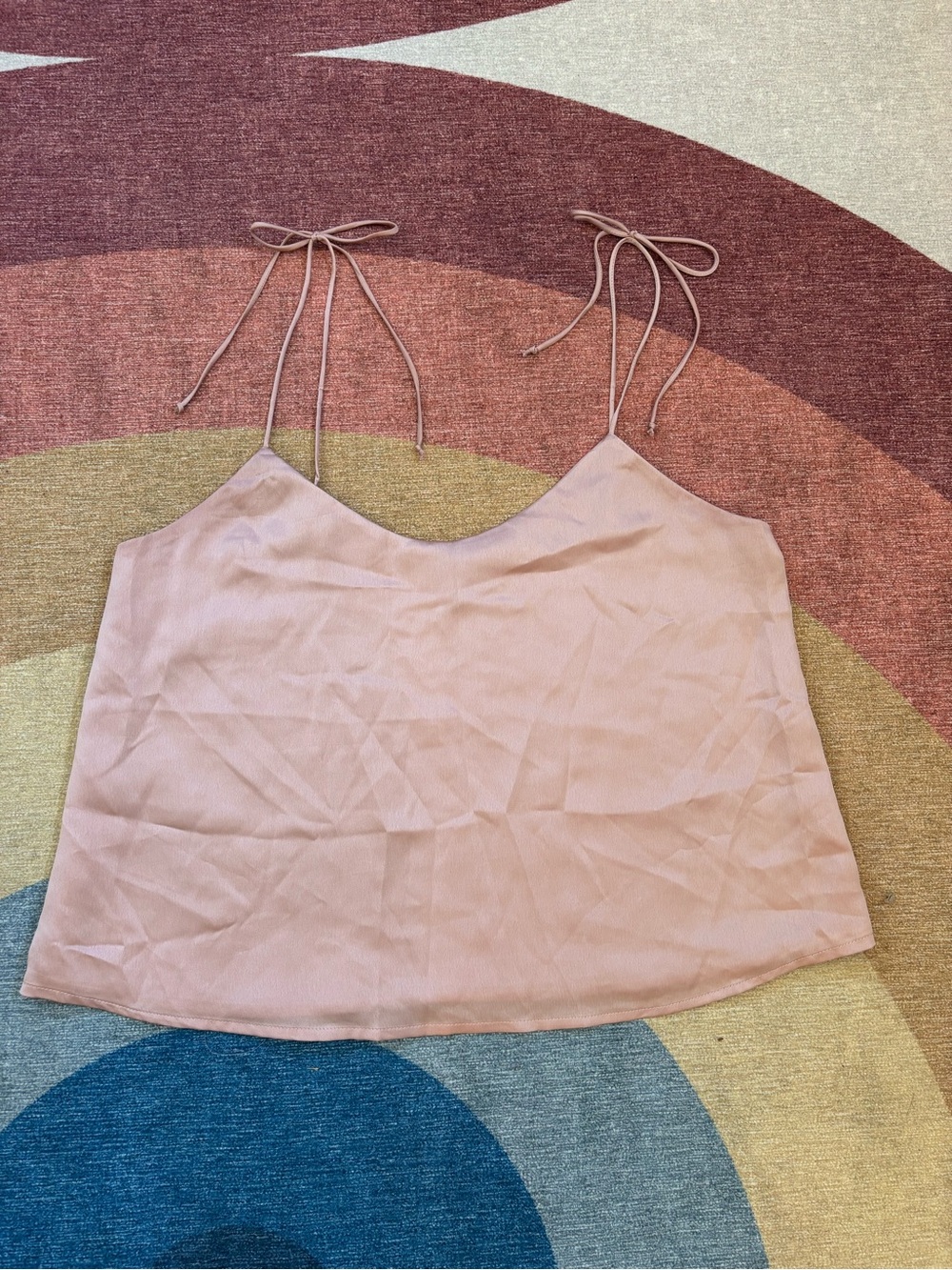 wild fable Blush Pink Tie-Shoulder Satin Cami
